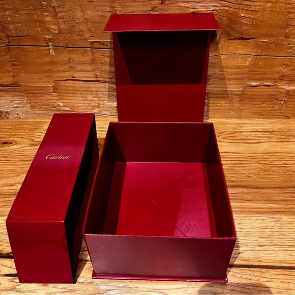CARTIER Red Gift Box w/ Collar – “PARFUMS Paris” – Textured, 7 x 8 x 4, NEW - Picture 6 of 10